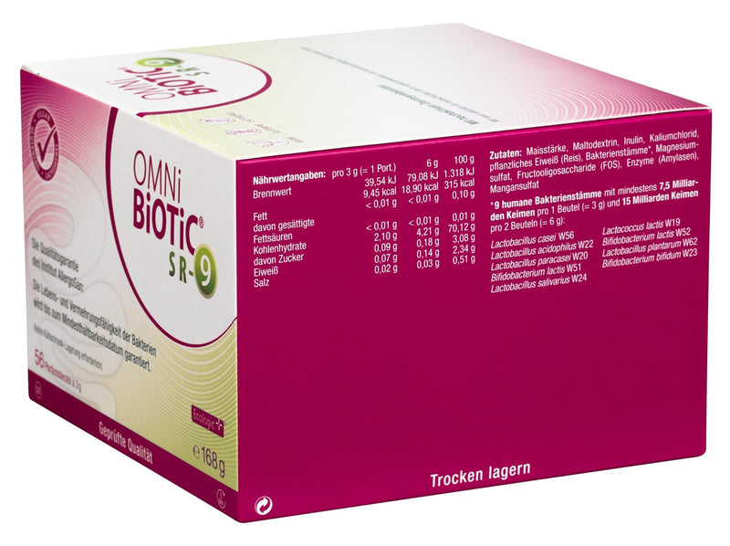 OMNi BiOTiC SR-9 | 56 servings (168g) | 9 bacterial strains | 15 billion germs per daily dose | powder | Vegan | Gluten free | Lactose free | - NewNest Australia