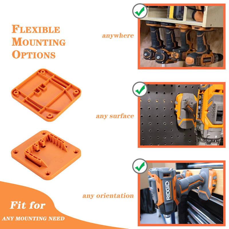 5 Packs Tools Drill Mount Holder, Fit for RIDGID 18V Li-ion Drill Tools Holder Dock Hanger with 20 Screws(No Tool) - NewNest Australia