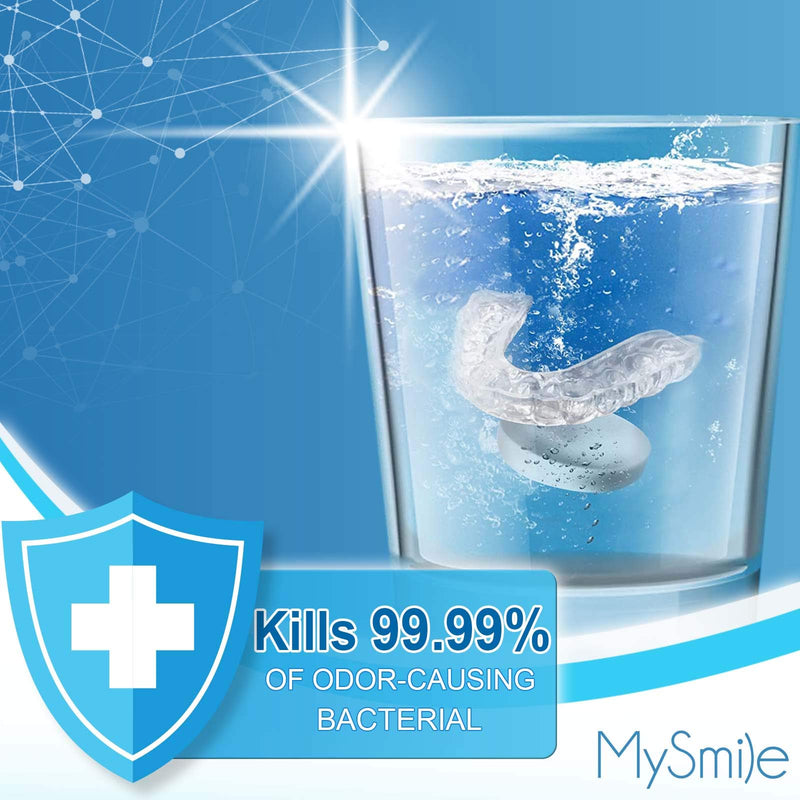 MySmile Denture Cleaning Tablets, Retainer Cleaner Removes Bad Odor, Plaque, Stains from Dentures, Retainers, Mouth Guard and Dental Appliances, Denture Cleaner Tablets, 3 Months Supply, Made In USA 90 Count (Pack of 1) - NewNest Australia