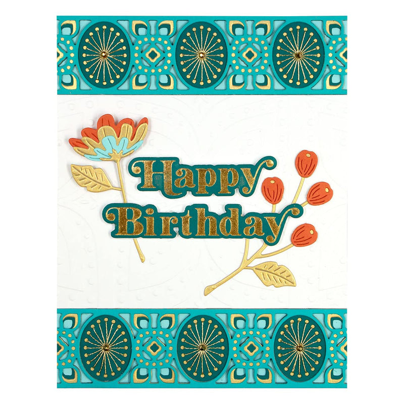 Spellbinders Kaleidoscope Strip Dies from The Spring Into Stitching Collection Etched Die Template, Bronze 48 Count - NewNest Australia