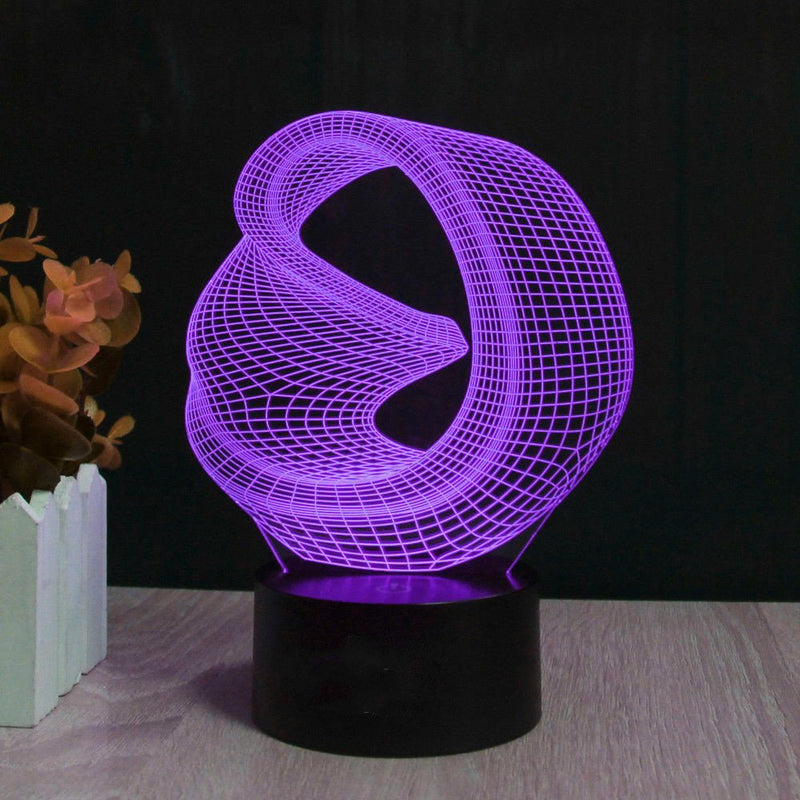 NewNest Australia - SUPERNIUDB 3D Abstract Night Light 7 Color Change LED Table Lamp Xmas Toy Gift 