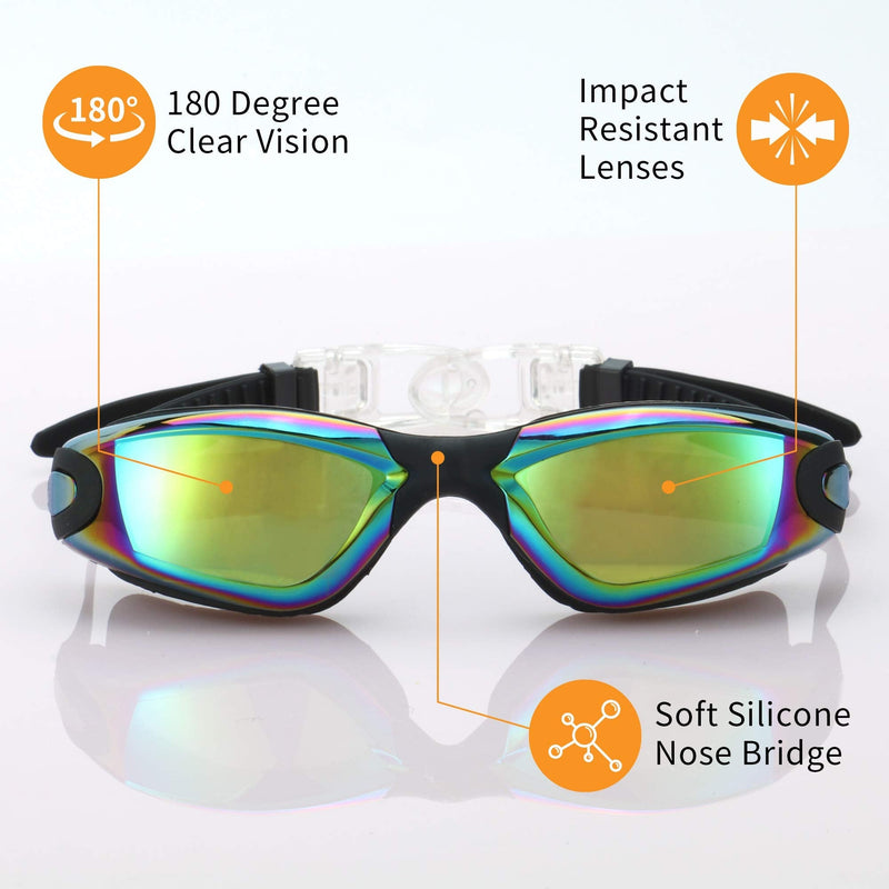 Romoc 2 Pack Kids Swimming Goggles,No Leaking,Anti Fog,UV Protection Swim Glasses Water Goggles Black+black - NewNest Australia