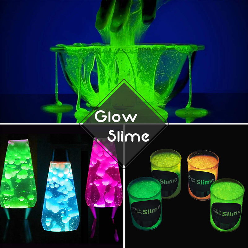 Glow In The Dark Pigment Powder - Epoxy Resin Color Pigment Dyes for DIY Slime Coloring Kit - Luminous Skin Safe Long Lasting Self Glowing for Acrylic Paint, Nail Art, Painting, Crafts - 0.4oz Each 0.35 Ounce (Pack of 10) - NewNest Australia