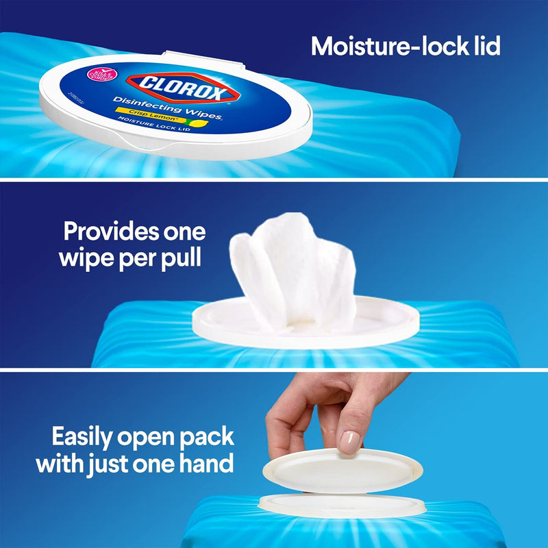 Clorox Disinfecting Wipes, Crisp Lemon - 75 Wipes (31404), Package may vary - NewNest Australia
