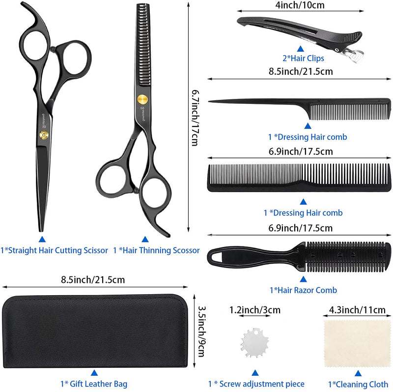 Bozhihong Hairdressing Scissors Set, 6.7 Inch Professional Hair Scissors, Sharp Hair Cutting Scissors With Hairdressing Cape, Thinning Scissors For Women, Men, Children, Hair Scissors For Family - NewNest Australia