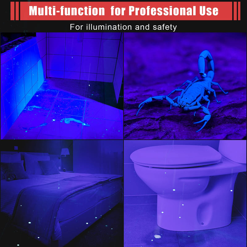 4 Pieces UV Black Light Flashlight Mini Blacklight Flashlights Ultraviolet Pen Lights for Leak, Pet Urine, Bed Bug, Scorpion, Hotel Inspection, Dry Stain and Dye Detector - NewNest Australia