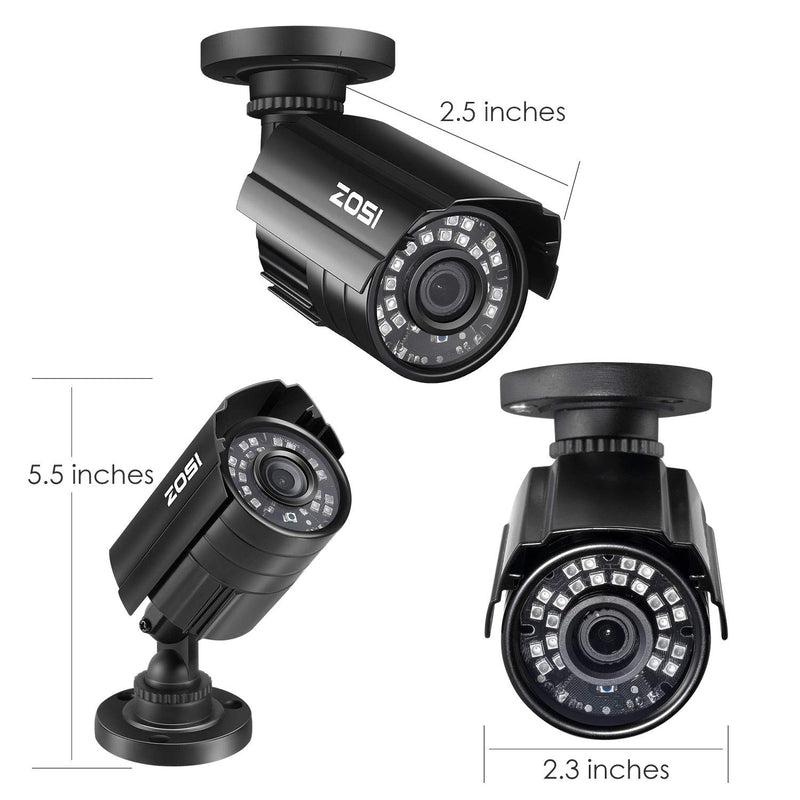 ZOSI 1080P HD-TVI Security Camera for Home Office Surveillance CCTV System - Bullet bnc Camera with Night Vision Black 1Cam - NewNest Australia