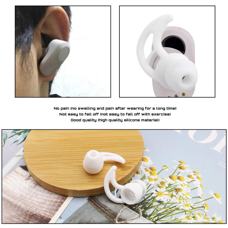 2 Pairs Earplugs Cover Replacement Silicone Soft Ear Hooks Ear Loops In-Ear Earplugs With Wings Non-Slip Compatible With Sony Wf-1000Xm3/Wi-1000X Headphones White - NewNest Australia