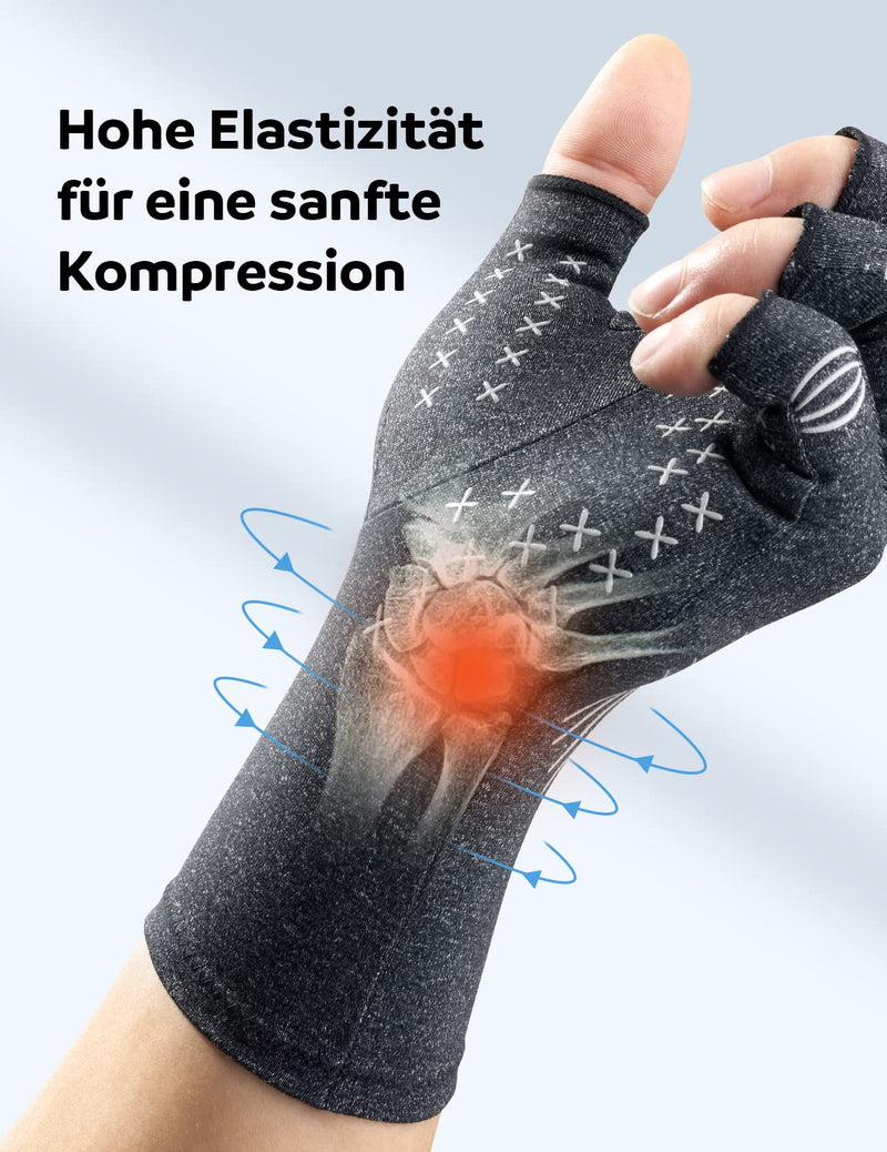 Freetoo Copper Infused Arthritis Gloves, Fingerless Compression Gloves Women / Men, Arthritis Pain Relief For Carpal Tunnel, Rheumatism, Rsi, Tendinitis, Hand Pain Typing, Gaming Knitted Gloves - NewNest Australia