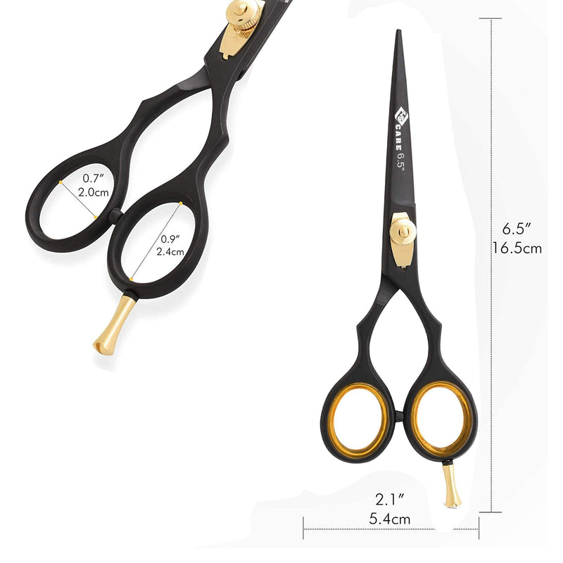 Professional Hairdressing Scissors, Japanese Stainless Steel Salon Scissors - 16.5cm - Fine Adjustable Tension Screw - Premium Hair Cutting Scissors (Straight 6.5") Straight 6.5" - NewNest Australia