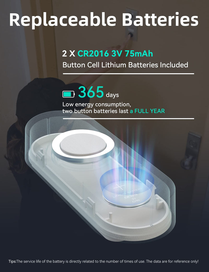 AIDA Lighted Wireless Doorbell, Home Waterproof Doorbell 1,000ft Range, 5 Volume Levels with 58 Doorbell Chimes & LED Flash (White, Doorbell with 1 Button & 1 Receiver) - NewNest Australia
