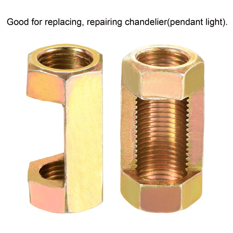 MECCANIXITY Iron Hexagon Nut M10 Thread 30mm Height Lamp Repair Parts for Lamp Pipe Zinc Plating Iron, Pack of 10 - NewNest Australia
