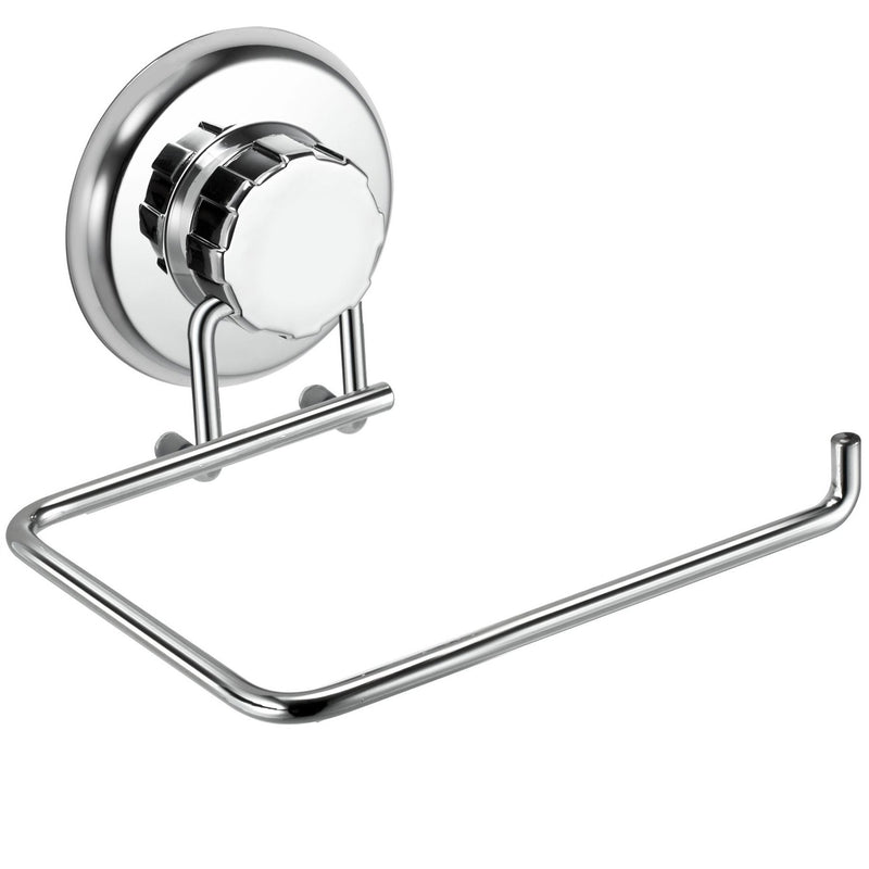 HASKO accessories - Powerful Vacuum Suction Cup Toilet Paper Holder – Wall Mount Stainless Steel Tissue Roll Dispenser for Bathroom & Kitchen – Can be Mounted on Clean Flat Smooth Surface (Chrome) - NewNest Australia