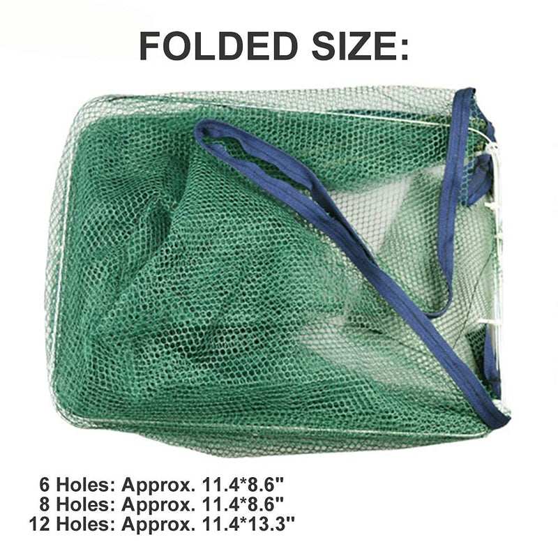 HunterBee Fishing Bait Trap Foldable Crab Crayfish Fish Minnow Crawdad Shrimp Net Cast Portable 8 holes - NewNest Australia