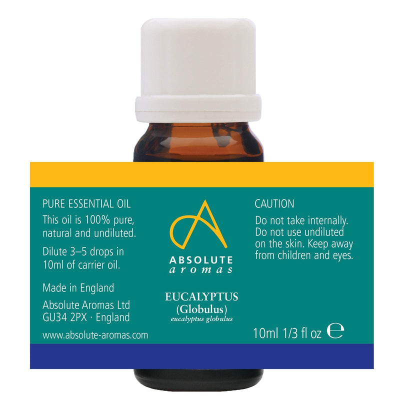 Absolute Aromas Eucalyptus Essential Oil 10ml - 100% Pure, Natural and Undiluted - an Antiseptic and Antibacterial Oil to Soothe and Clear - for use in Diffusers and Aromatherapy 10 ml (Pack of 1) - NewNest Australia