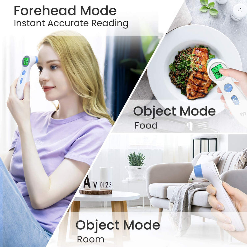 Fever thermometer for babies, children and adults, contactless forehead thermometer, infrared digital thermometer with immediate accurate reading, fever alarm, white - NewNest Australia