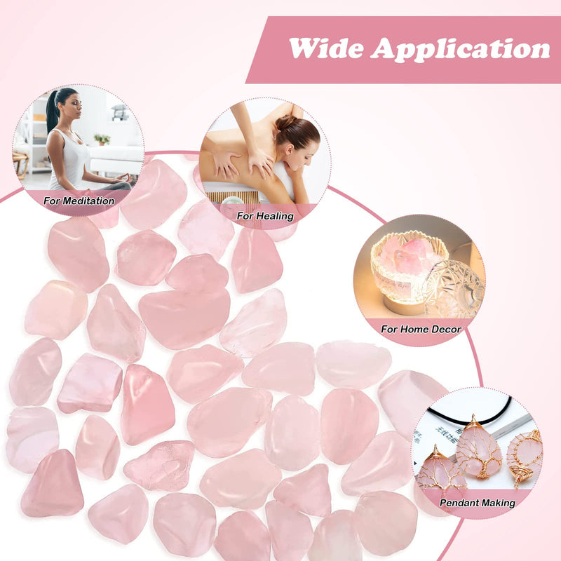 Natural Polished Rose Quartz Crystals Pink Rose Quartz Crystal Tumbled Stones Crystal Chip Rose Quartz Stones Bulk Crystals and Gemstones for Jewelry Making, Wicca, Reiki Healing Crystals - NewNest Australia