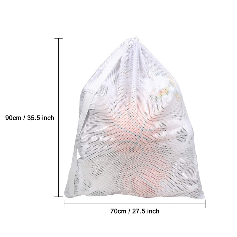 NewNest Australia - Lead Free Diamond Shape Mesh Laundry Bag with Strap,Large Heavy Duty Laundry Bag-27.5 x 35.5 inches-Sturdy Drawstring Bag. Ideal Machine Washable Durable White Net Bag for College, Dorm, Apartment 