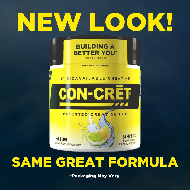 CON-CRET Patented Creatine HCl Lemon-Lime Powder, Stimulant-Free Workout Supplement for Energy, Strength, and Endurance, 64 Servings Lemon Lime - NewNest Australia