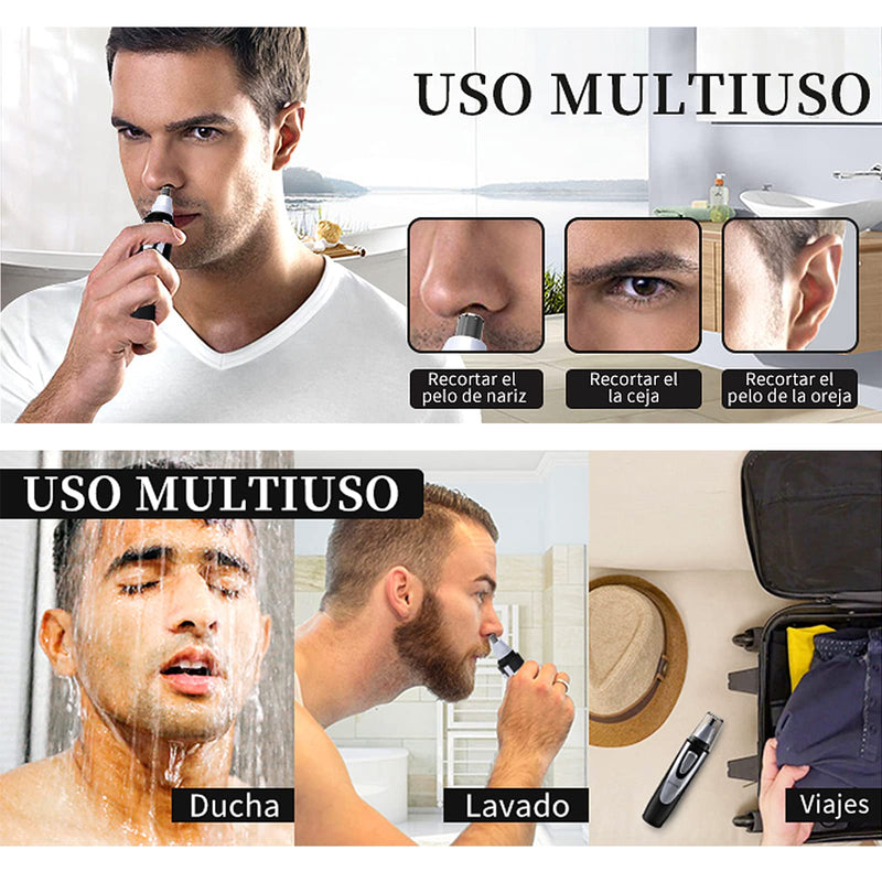 Nose Hair Trimmer Nose Hair Trimmer Ear Hair Trimmer, Professional Painless Eyebrow and Eye Hair Trimmer for Men and Women, Battery Operated, IPX7 Waterproof Double Blades Black - NewNest Australia