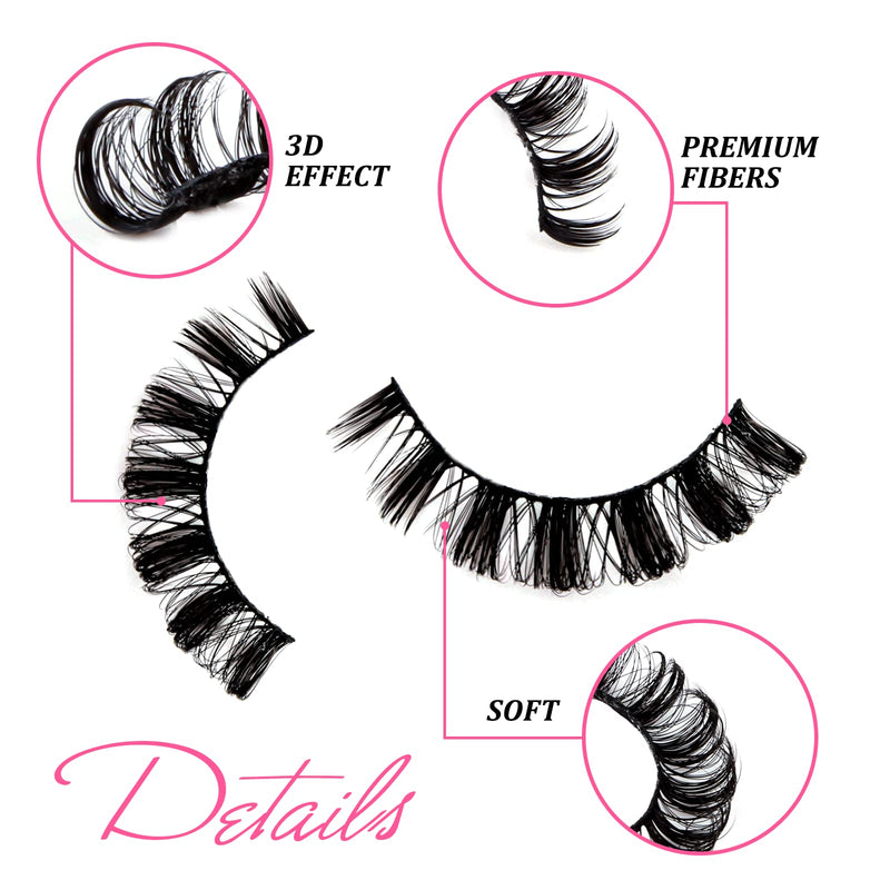 False Eyelashes Russian Strip Lashes D Curl Fluffy Wispy Lashes 10 Pairs Reusable Natural Look Faux Mink Lashes Volume Fake Eyelashes Handmade Thick Soft Long Dramatic Eyelashes (DH0602) DH0602 - NewNest Australia