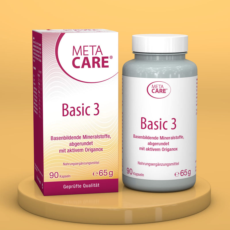 META CARE Basic 3 - Alkaline-forming minerals - Ideal for targeted alkaline supply - Rounded off with active Origanox - 90 capsules - NewNest Australia