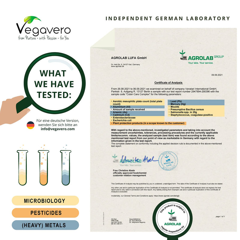 Colon Clean Vegavero, 60 Days Natural Intestinal Treatment, Fiber (Psyllium Husks), Lactic Acid Bacteria, Ginger & Galangal, For Constipation & Bloating, Vegan & No Additives, 120 Capsules - NewNest Australia