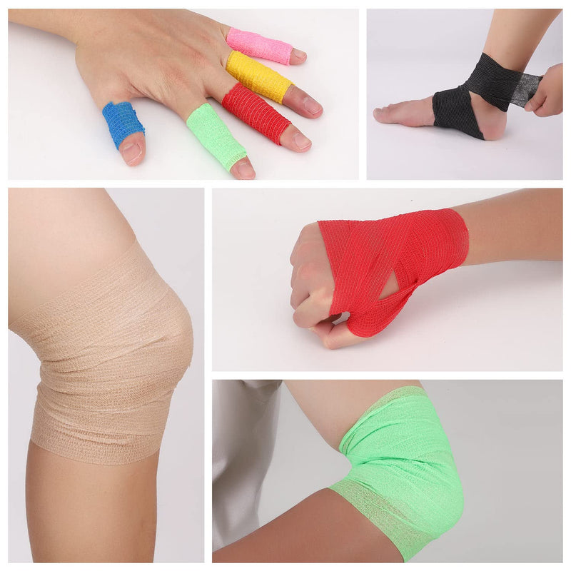 Cohesive Bandage 5 Cm X 4.5 M 8 Pack Self Adhesive Bandage Wrap Breathable Bandage Tape Athletic Elastic Self Adherent Wrap For Sports Injury, Wrist, Knee, Ankle Sprains And Swelling (Yellow) - NewNest Australia