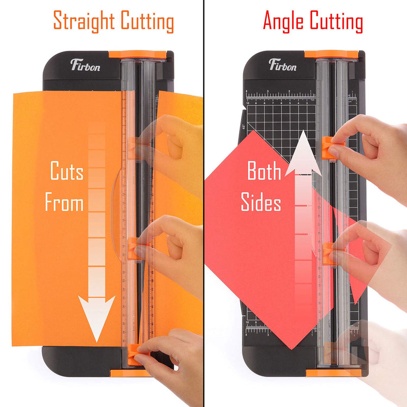 Firbon A4 Paper Cutter 12 Inch Titanium Paper Trimmer Scrapbooking Tool with Automatic Security Safeguard and Side Ruler for Craft Paper, Coupon, Label and Cardstock (Black) - NewNest Australia