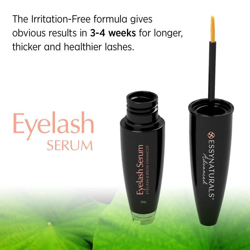 EssyNaturals Eyelash and Brow Growth Serum Irritation Free Formula, 3 Months Supply (3ml) - NewNest Australia