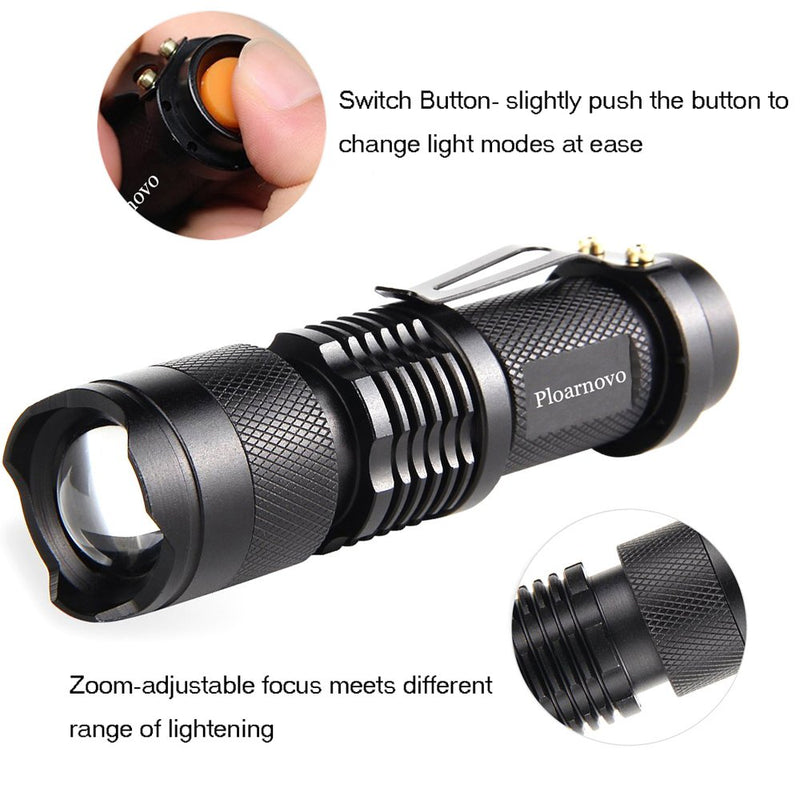 4 Pack Tactical Red LED Flashlight Red Torch Best Mini Red light Handheld Light - Portable, Zoomable, Water & Shock Resistant Red Flashlights with Clip For Fishing Hunting Detector Astrophotography 4 Pack Red Light - NewNest Australia