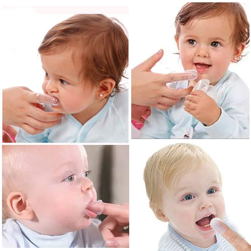 Hbselect Pack Of 6 Baby Finger Toothbrush, Baby Tongue Cleaner, Dental Care, Silicone Oral Care With Storage Box, Teeth Brushing, Massage For Oral Cavity, 0-24 Months - NewNest Australia
