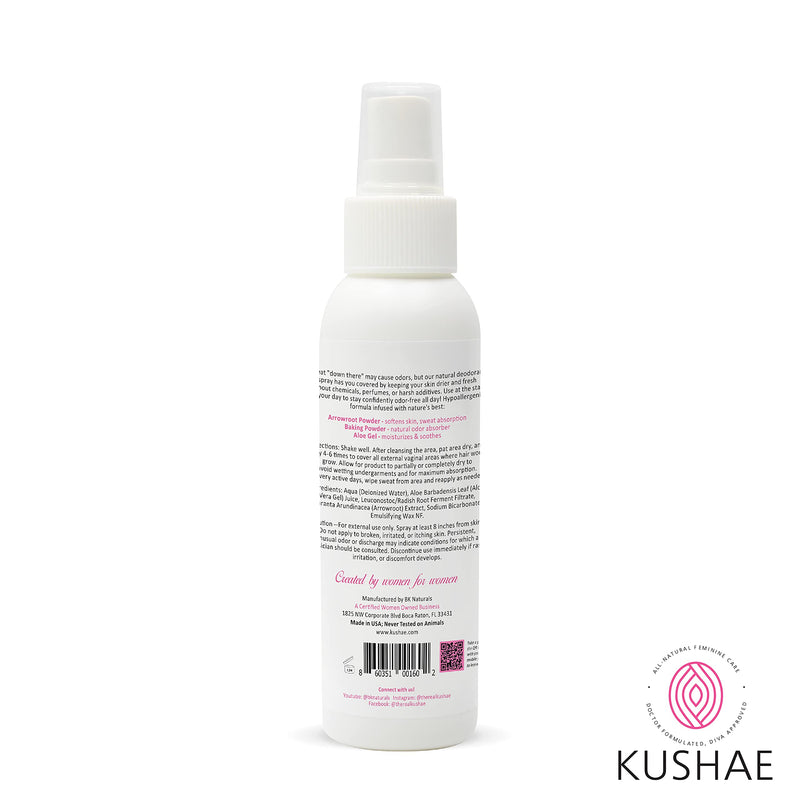 Kushae Feminine Deodorant Spray – OB/GYN Made, All Natural, Prevent Odors in Intimate Areas Due to Sweat from Workouts, Busy Days, Warm Climates, Hormonal Changes, Made in USA - NewNest Australia