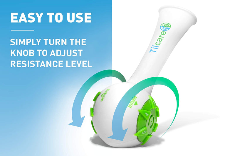 Inspiratory Expiratory Muscle Trainer by Tilcare - Perfect Breathing Exercise Device for Developing Strong Lungs - Lung Expander Exerciser That is Great Drug-Free Therapy for Asthma, CHF, Dysphagia - NewNest Australia