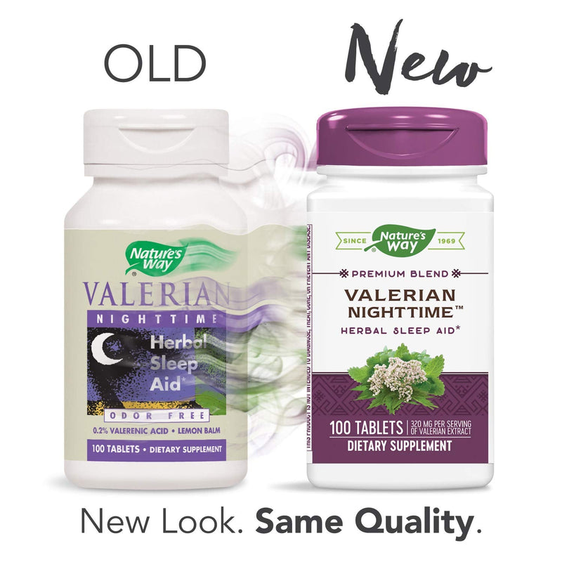 Nature’s Way Valerian Nighttime, Herbal Sleep Aid, 320 mg per Serving, Gluten-Free, 100 Tablets - NewNest Australia