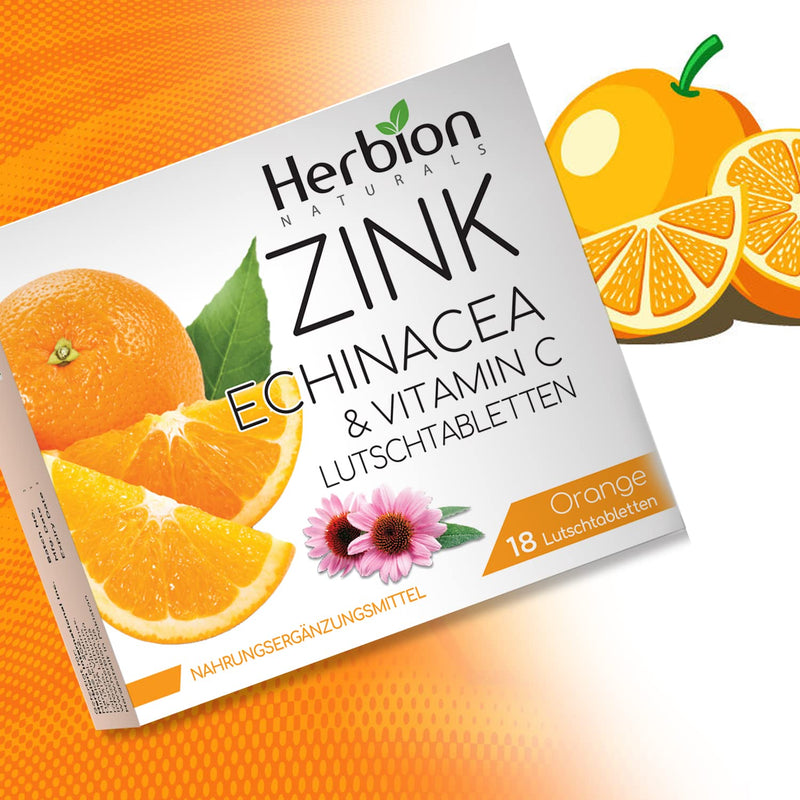 Herbion Naturals Zinc, Echinacea & Vitamin C Lozenges With Natural Orange Flavor, 18 Ct, Dietary Supplement, Supports Immune System, For Adults And Children 5+ - NewNest Australia