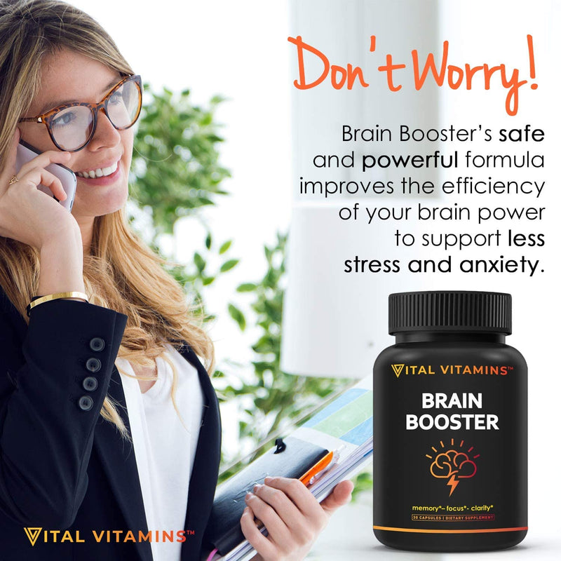 Brain Supplement Nootropics Booster (3-Pack) - Enhance Focus, Concentration, Improve Memory & Clarity - Ginkgo Biloba, Dmae, Mind Enhancement 3 Pack - NewNest Australia