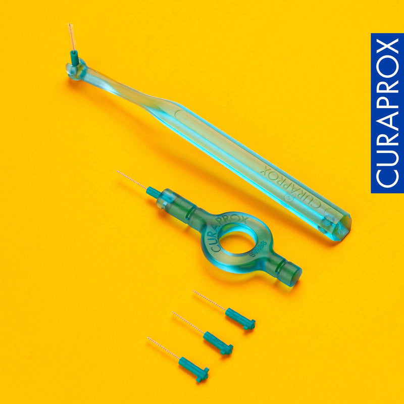 Curaprox interdental brush set CPS 06 prime start, starter set with 5 brushes, 2 different holders, turquoise, 0.6 mm diameter, 2.2 mm effectiveness 1 piece (pack of 1) - NewNest Australia
