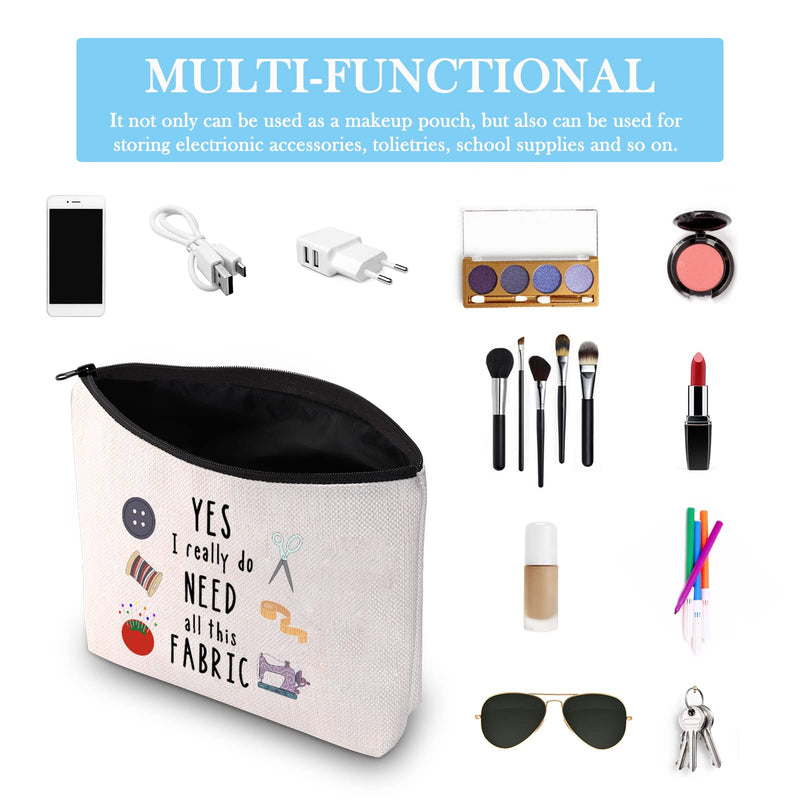 GJTIM Sewing Gift Quilter Gift Yes I Really Do Need All This Fabric Makeup Bag Gift for Quilters Seamstress Tailors Sewing Addicts (All This Fabric bag) All This Fabric bag - NewNest Australia