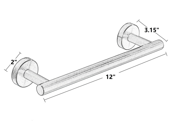 Towel Bar, 12-Inch Hand Towel Holder, Bathroom Accessories SUS304 Stainless Steel Towel Rack, Bath Hardware Brushed Nickel, Wall Mounted - NewNest Australia