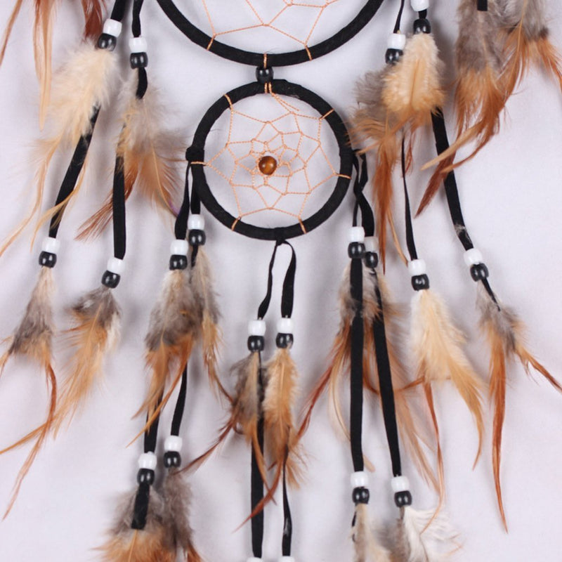 NewNest Australia - Willcomes Handmade Wolf Dream Catcher Wind Chimes Indian Style Feather Pendant Ornament Car Hanging Dreamcatcher Gift 