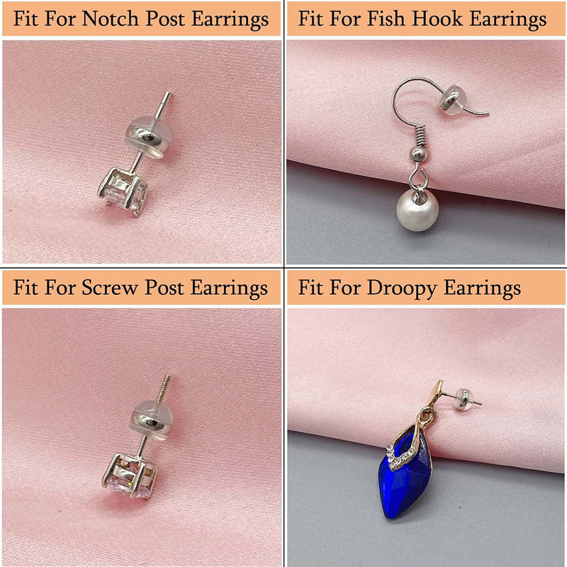 DELECOE 12pcs Gold Soft Silicone Earring Backs for Studs Gold Belt Rubber Earring Backs Replacements Hypoallergenic Safety Plastic Earring Back for Studs Earring Hoops Fish Hook - NewNest Australia