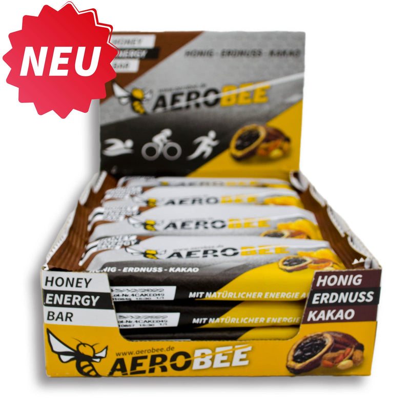 Aerobee Energy Bar - Peanut & Cocoa 12 X 50 G - 100% Natural Energy Bar Made Of Honey - Energy Bar Running, Road Bike Food, Triathlon Bar - Unique In Flavor (Peanut & Cocoa) - NewNest Australia