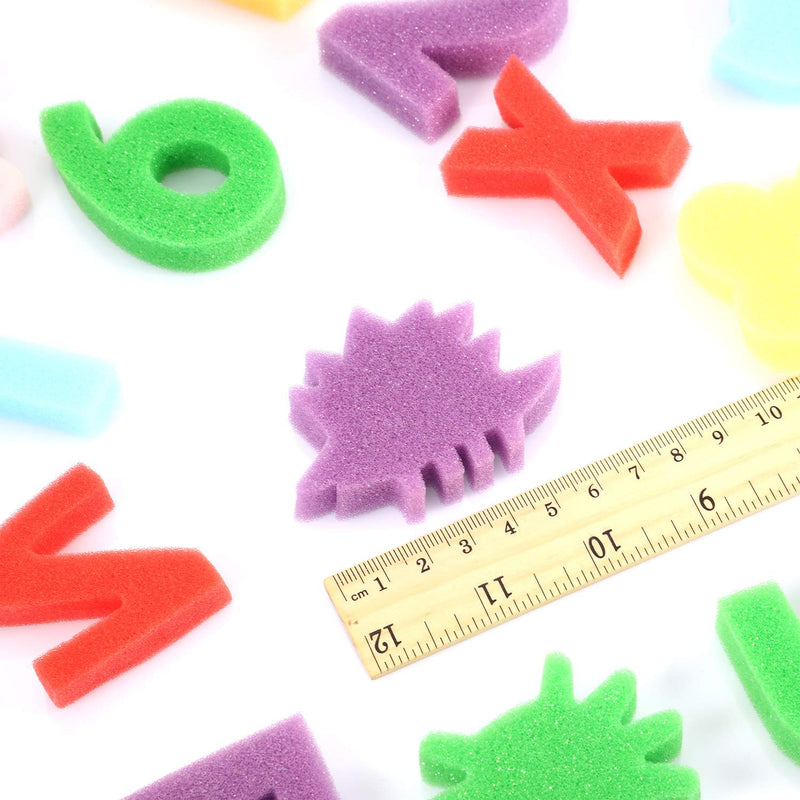 Gejoy 64 Pieces Sponge Painting Kit for Kids, Alphabet Numbers Animal Paint Sponges Painting Sponge Shapes Sponge Models Art Craft Drawing Tools for Kids Toddlers Kids Educational Bathroom - NewNest Australia