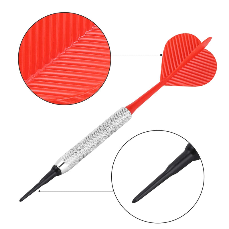 Accmor 12 pcs Soft Tip Darts, Bar Dart, Plastic Tip Darts Set, Soft Tip Darts for Electronic/Plastic Dartboard,Attach Extra 100 Black 2BA Replacement Tips - NewNest Australia
