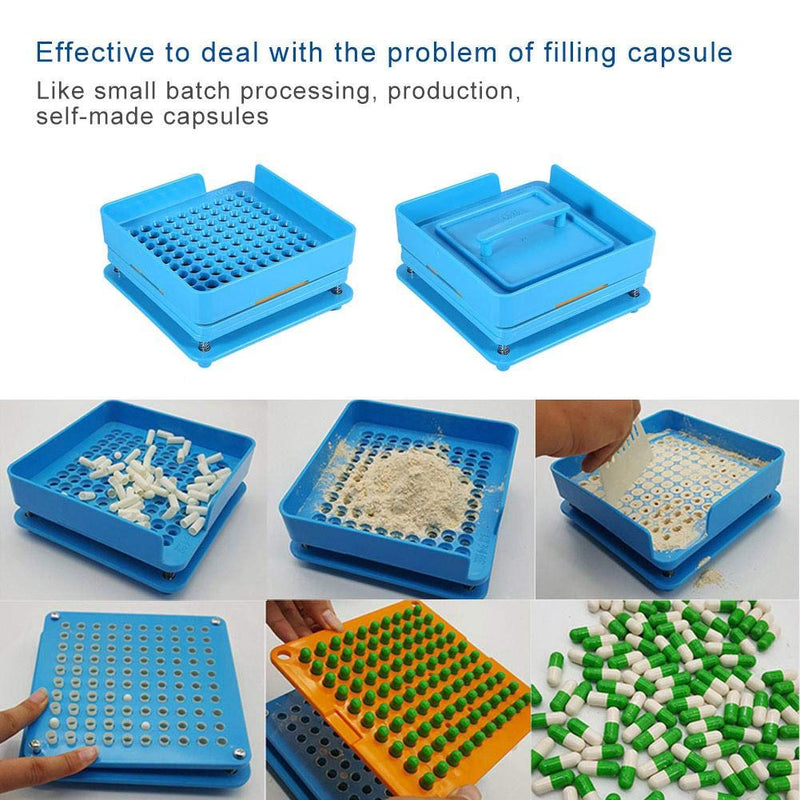 100 Holes Capsule Filler, 00# Capsule Filling Device For Filling Capsules Capsule Filling Machine Capsule Holder Manual Capsules Filling Machine, For Powder Cosmetic Capsule Vitamins (Without Powder Baffle) - NewNest Australia