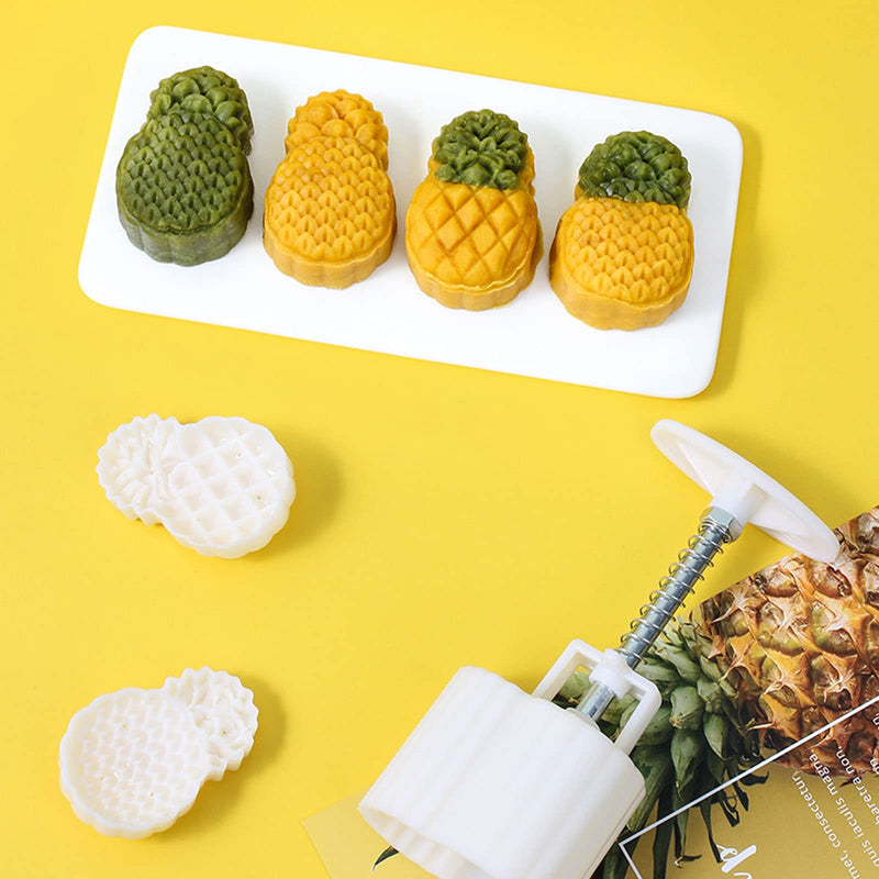2 Set Pineapple Plastic Mooncake Mold Pineapple Lotus Stamp Hand Press Moon Cake Mould Pineapple Mooncake Cookie Cutter Bakeware Tools - NewNest Australia