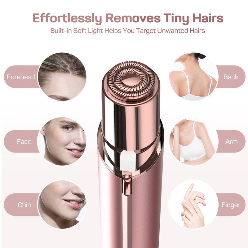 The Flawless Facial Epilator Women's Rechargeable, 2 x Replacement Heads Included, Facial Hair Remover for Women Painless, Facial Hair Remover, for Cheeks, Chin, Arms Pink (2 x Replacement Heads Included) - NewNest Australia