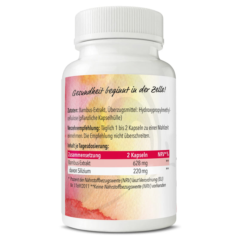 BAMBOO-LOVE - Silicon high-dose capsules - silica from bamboo - pure, vegan, pure - 180 silica skin hair nails capsules - Silicea dietary supplement from Germany from Zelltuning. - NewNest Australia