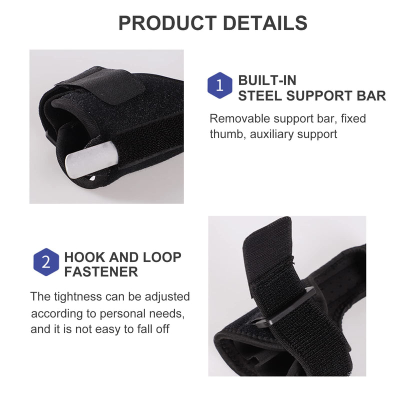 Thumb Support Brace Thumb Stabilizer Adjustable Thumb Splint with Removable Steel Plate for Arthritis, Tendonitis, Carpal Tunnel Pain Relief and Thumb Sprain Fits Right and Left Hand 1 Pack (L-Male) L-Male - NewNest Australia